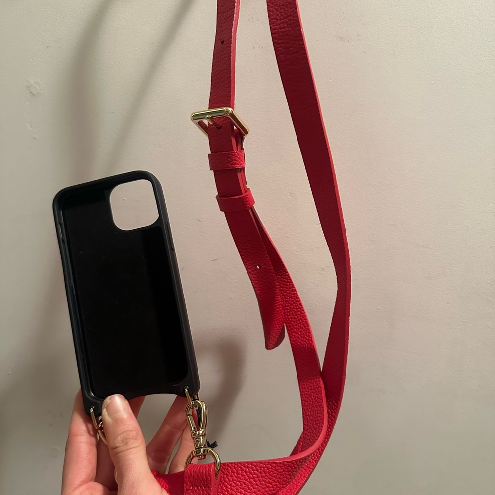 Bandolier Red Crossbody Phone Case with Strap - iPhone 13 mini - Picture 4 of 8